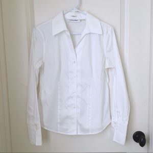 [Sold] Calvin Klein White Button-up Size 4